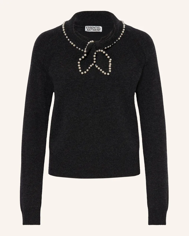 Essentiel Pullover Kasa Mit Schluppe Und Schmuckperlen schwarz Schwarz