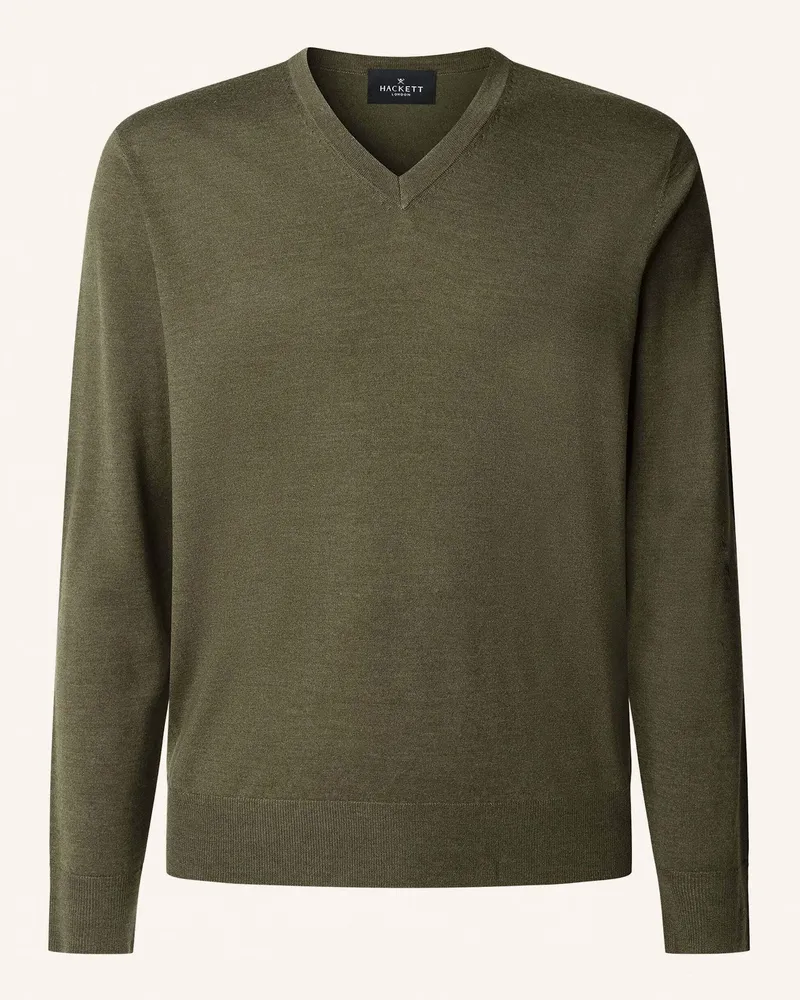 Hackett Pullover GMD MERINO SILK VNECK Grün