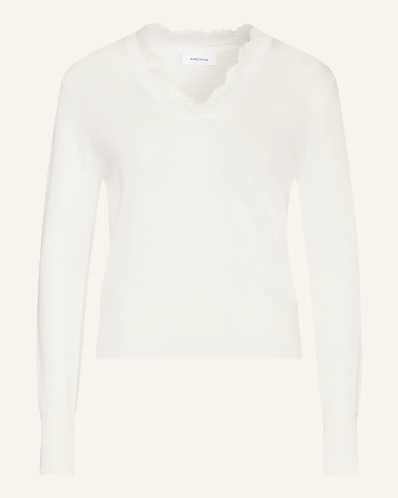 Darling Harbour Pullover Mit Spitze weiss Ecru