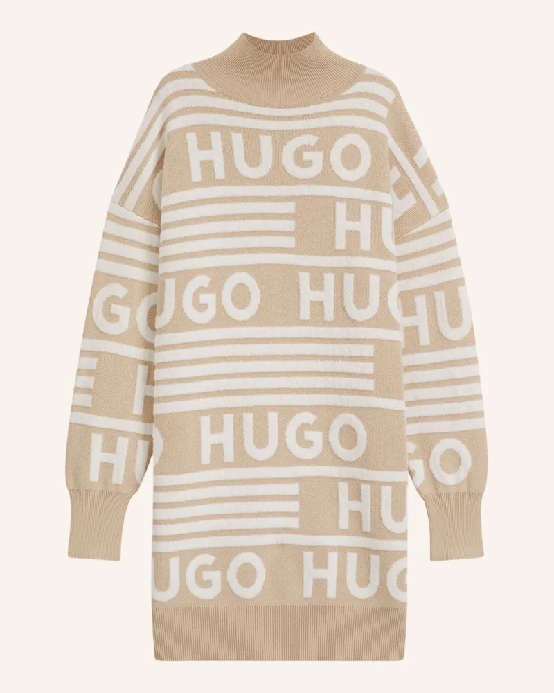 HUGO BOSS Gestricktes Kleid SISMINY Oversize Fit Beige