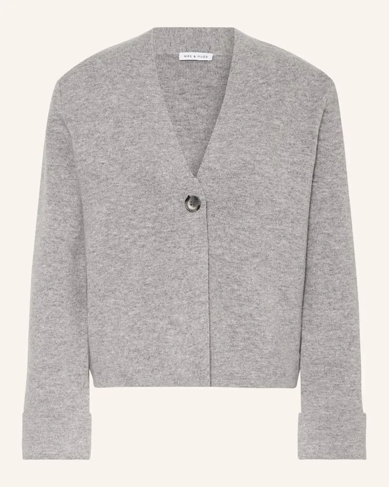 Mrs & HUGS Strickjacke Mit Cashmere grau Grau