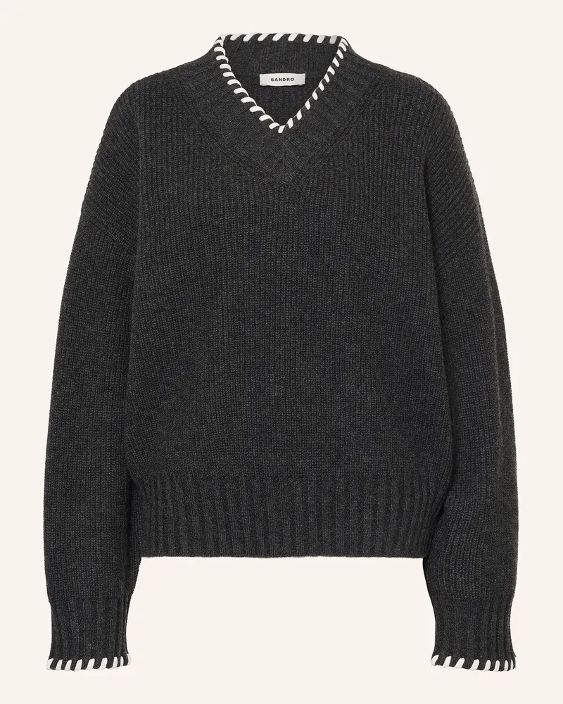 Sandro Pullover grau Dunkelgrau