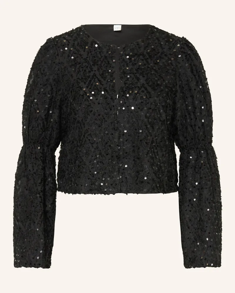 Y.A.S Bluse ASSERALA mit Pailletten Schwarz