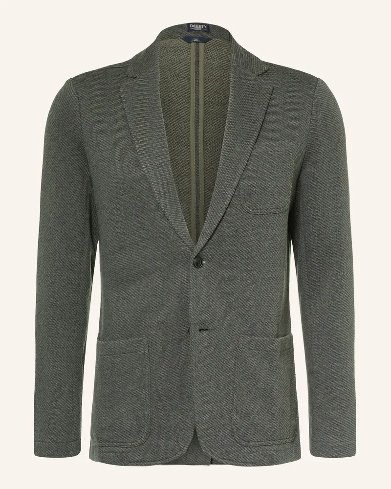 Faherty Stricksakko Extra Slim Fit gruen Khaki