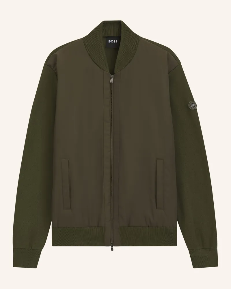HUGO BOSS Strickjacke C-Levaio Regular Fit gruen Grün
