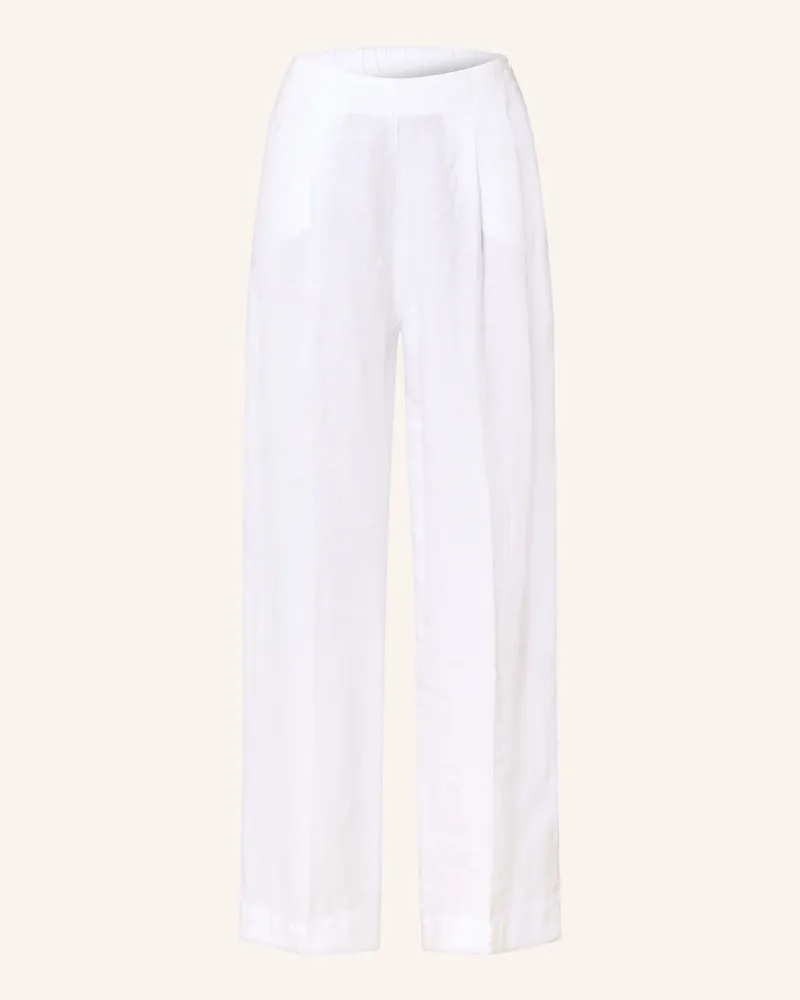 120% Lino Marlenehose aus Leinen Weiss