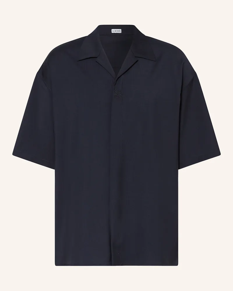 Loewe Resorthemd Comfort Fit blau Dunkelblau