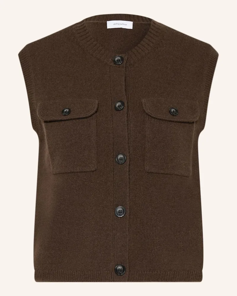 Darling Harbour Strickweste Mit Cashmere braun Dark