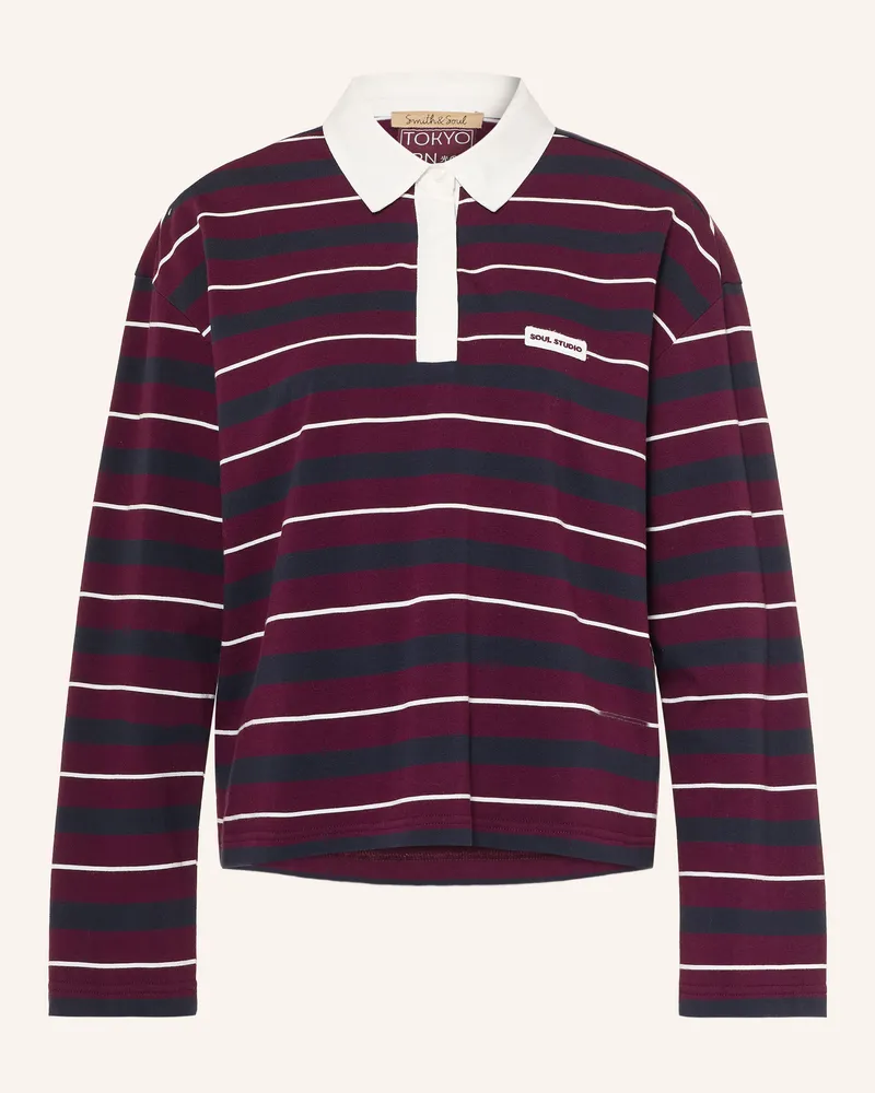 Smith & Soul Rugbyshirt rot Dunkelrot