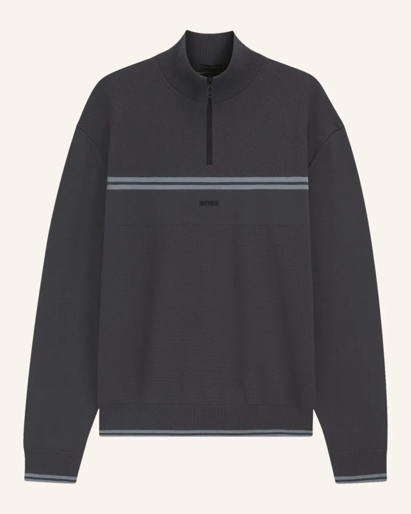 HUGO BOSS Pullover K_ZONE QZ Regular Fit Dunkelgrau