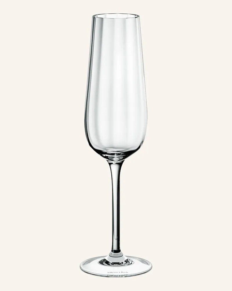 Villeroy & Boch Sekt-/Champagnerglas, 4 Stück Rose Garden transparent Weiss
