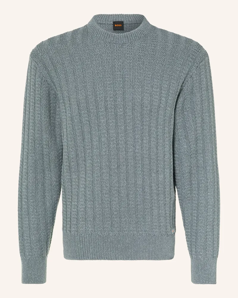 HUGO BOSS Pullover Arakingo grau Blaugrau