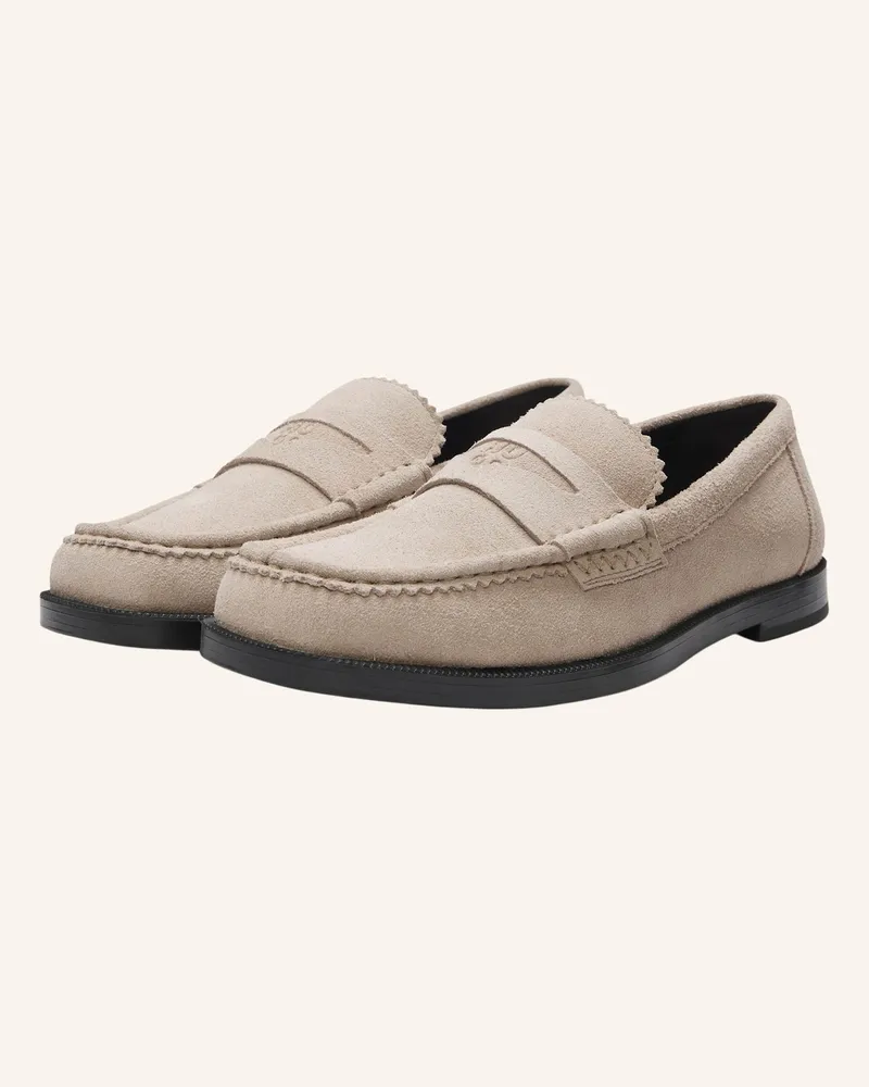 HUGO BOSS Flacher Schuh LIORA_LOAFER_SD Hellbraun
