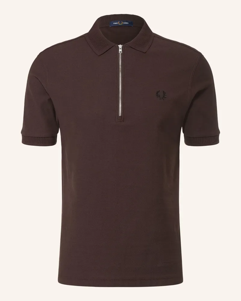 Fred Perry Piqué-Poloshirt braun Dunkelbraun