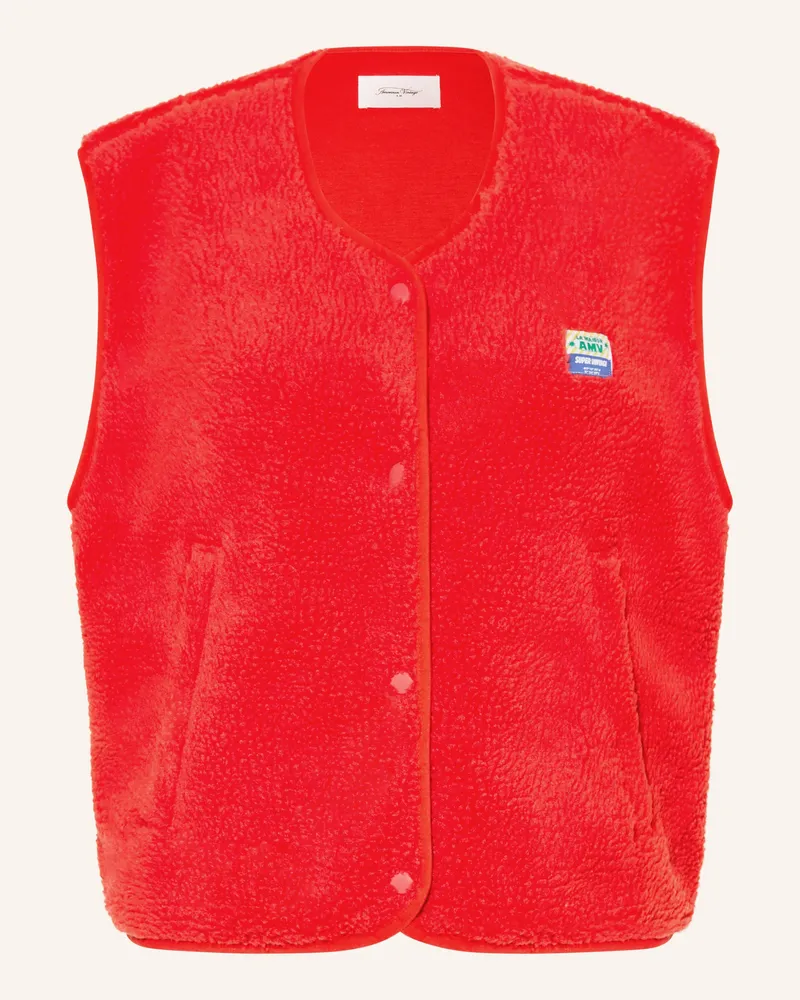 American Vintage Teddyfell-Weste rot Rot
