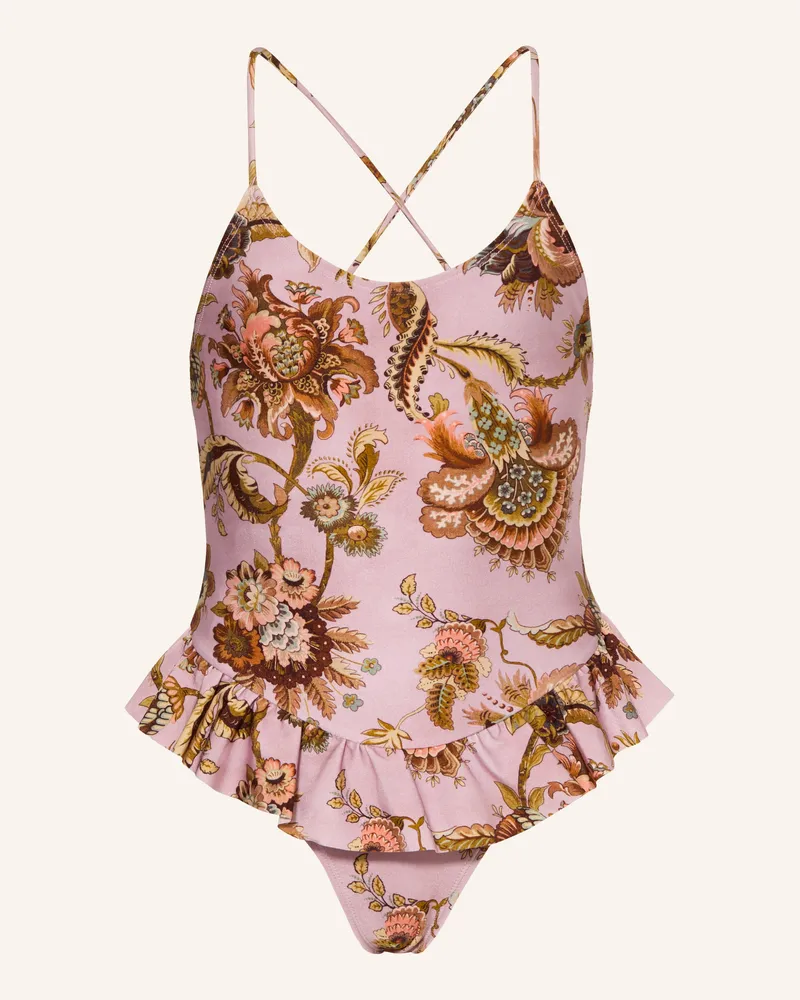 Zimmermann Badeanzug Mit Rüschen rosa Altrosa