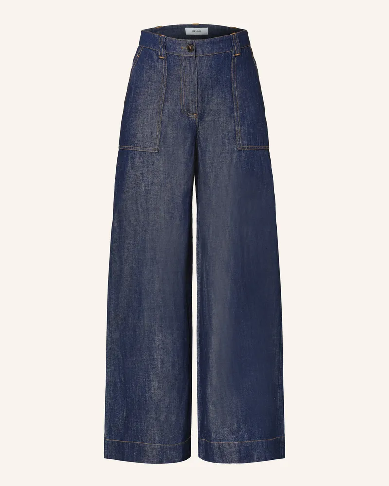 Reiss Wide Leg Jeans Ashby Mit Leinen blau 45