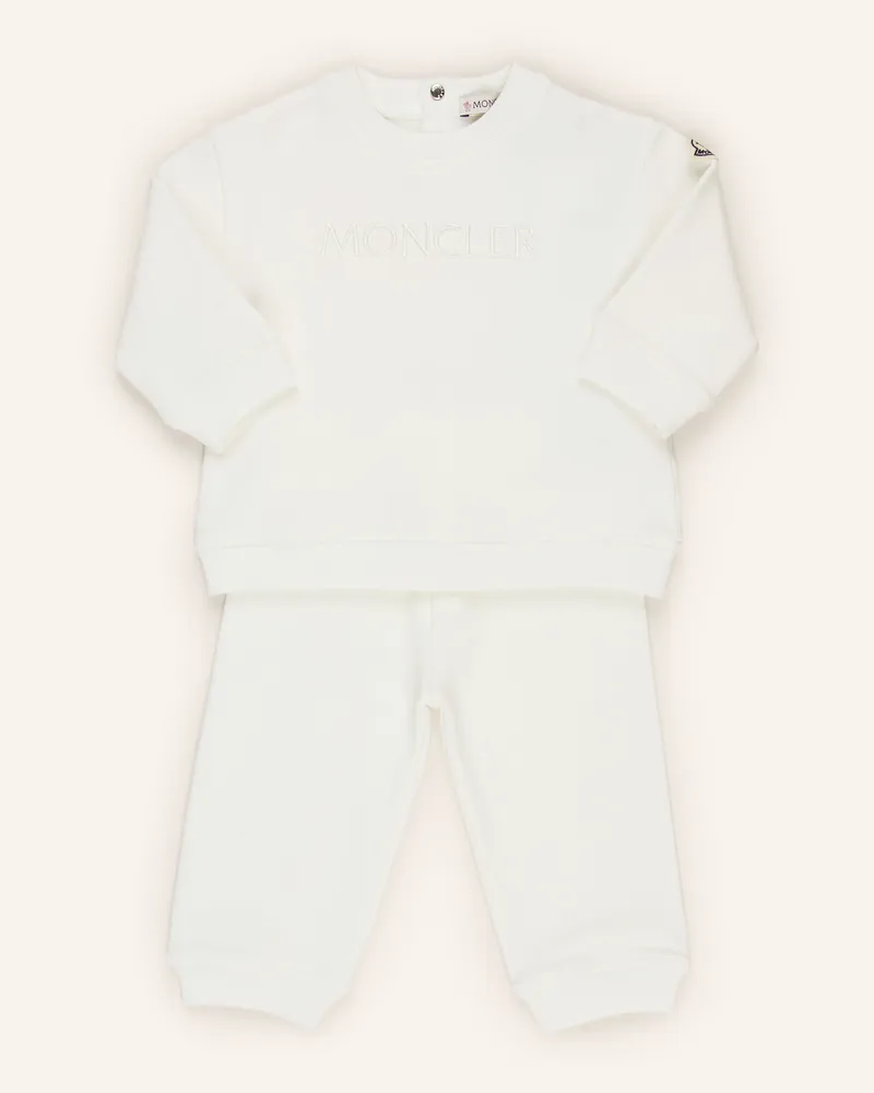 Moncler Set: Sweatshirt Und Sweatpants weiss Ecru