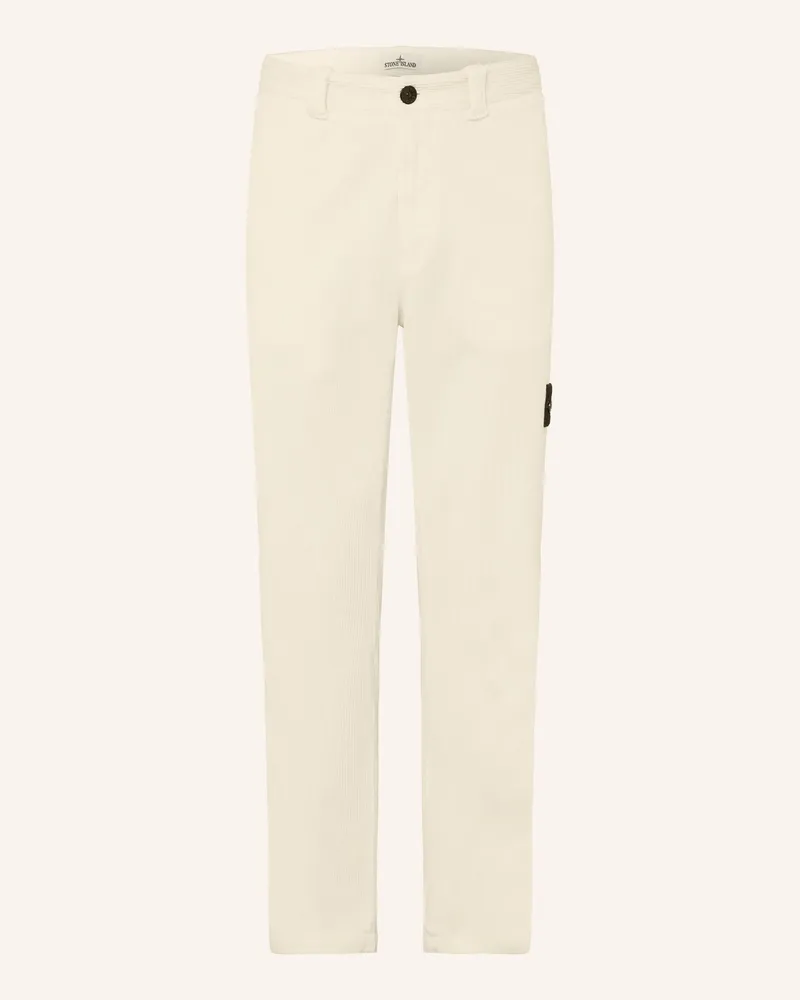 Stone Island Cordchino Regular Fit weiss Creme