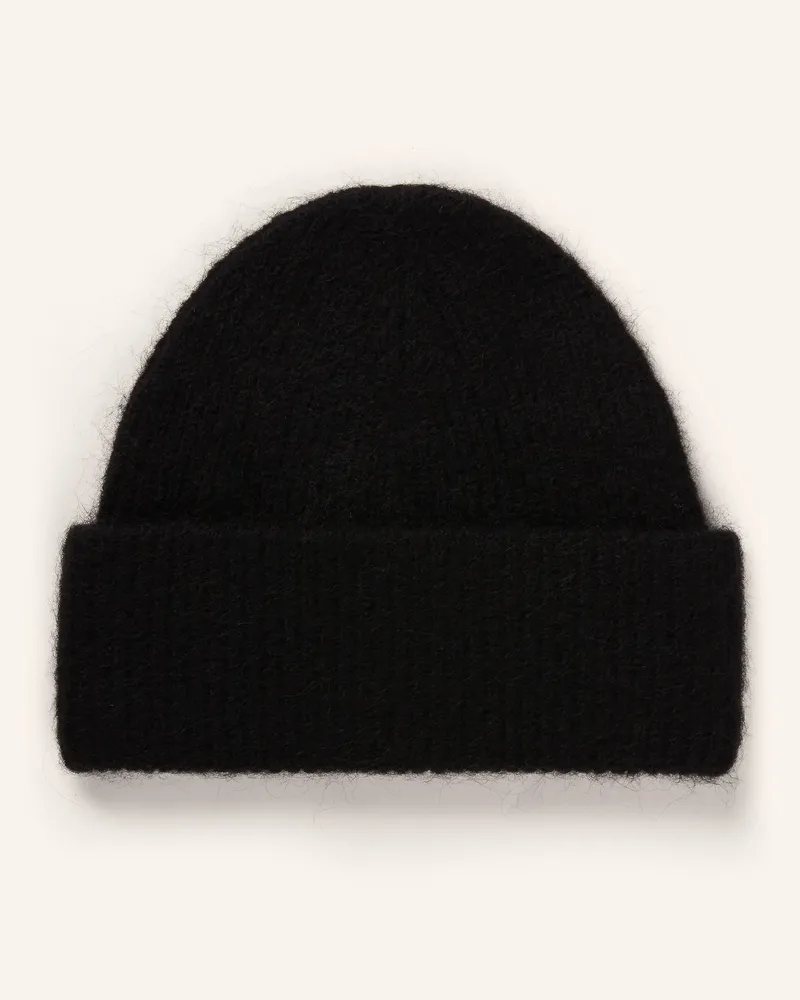 Arket Mütze mit Alpaka und Merinowolle Schwarz
