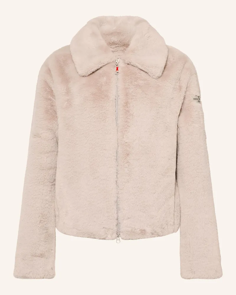 Frieda & Freddies Kunstfell-Jacke Xavy weiss Hellgrau