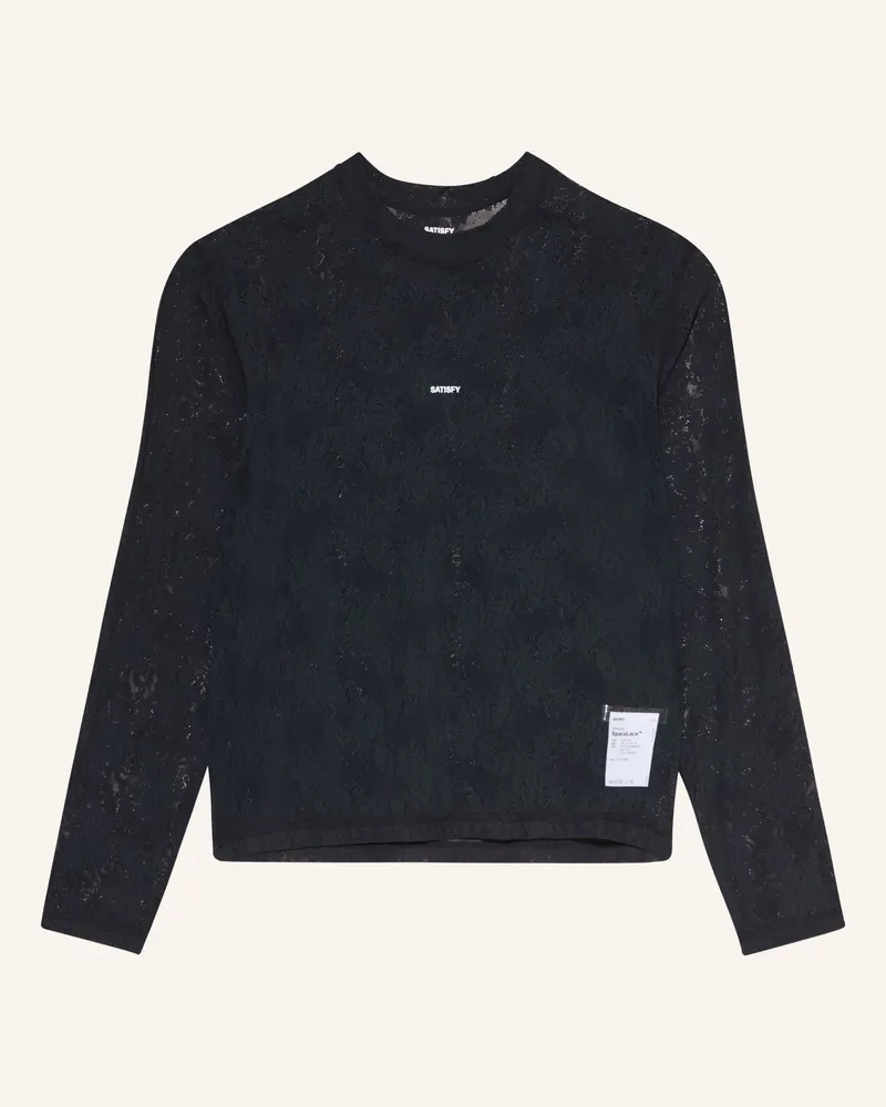 Satisfy Laufshirt Spacelace™ Aus Spitze schwarz Schwarz
