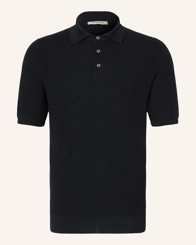 FIORONI Strick-Poloshirt blau Dunkelblau