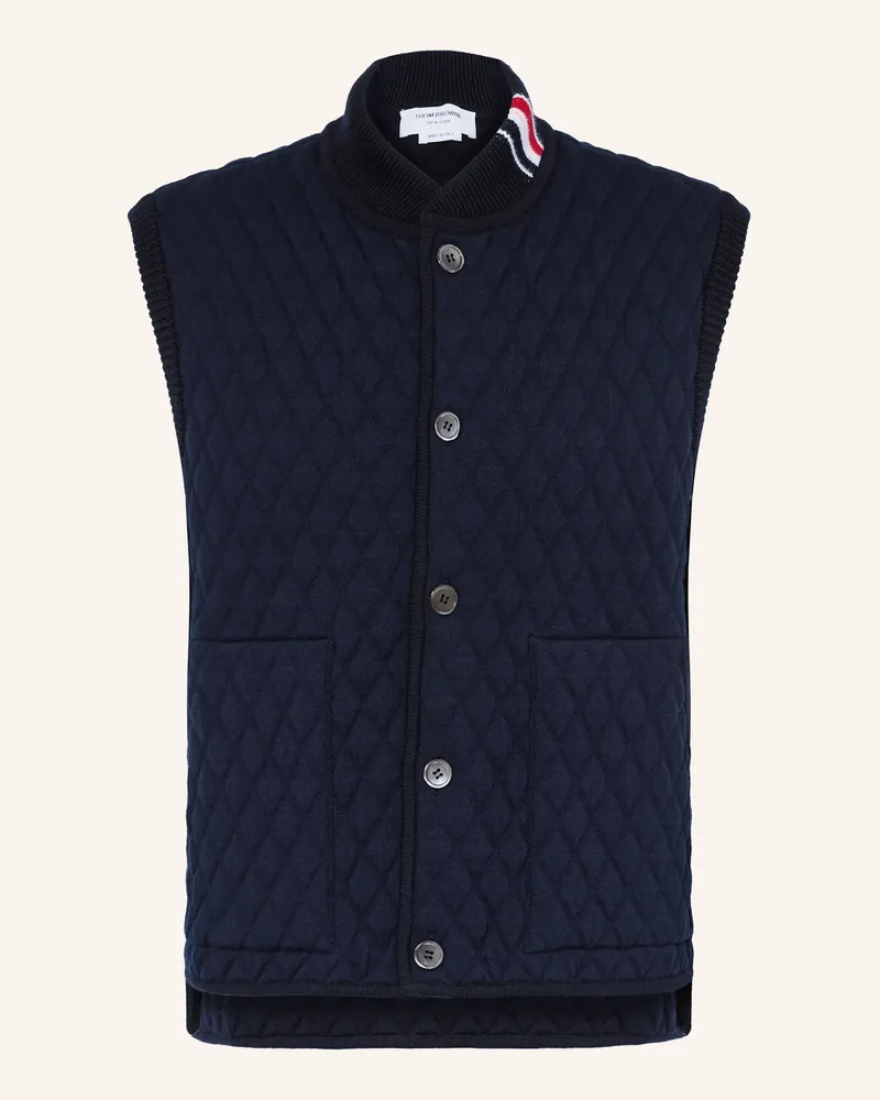 Thom Browne Steppweste blau Dunkelblau