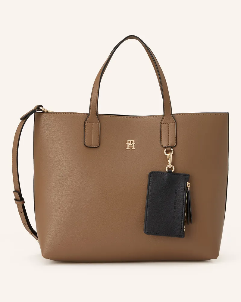 Tommy Hilfiger Handtasche Satchel Mit Pouch beige Khaki