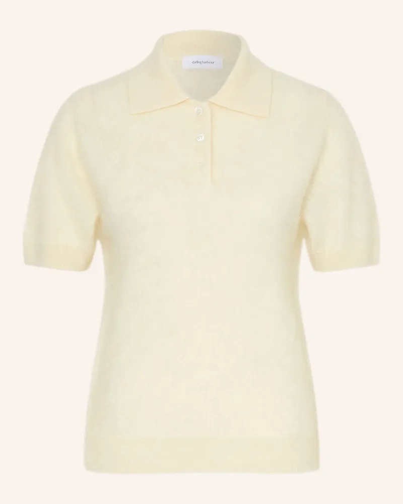 Darling Harbour Strick-Poloshirt Aus Cashmere weiss Creme