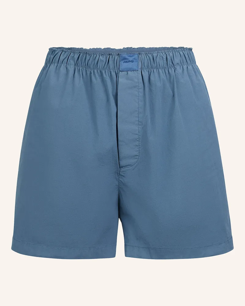 SKIMS Lounge-Shorts Cotton Poplin blau Dunkelblau