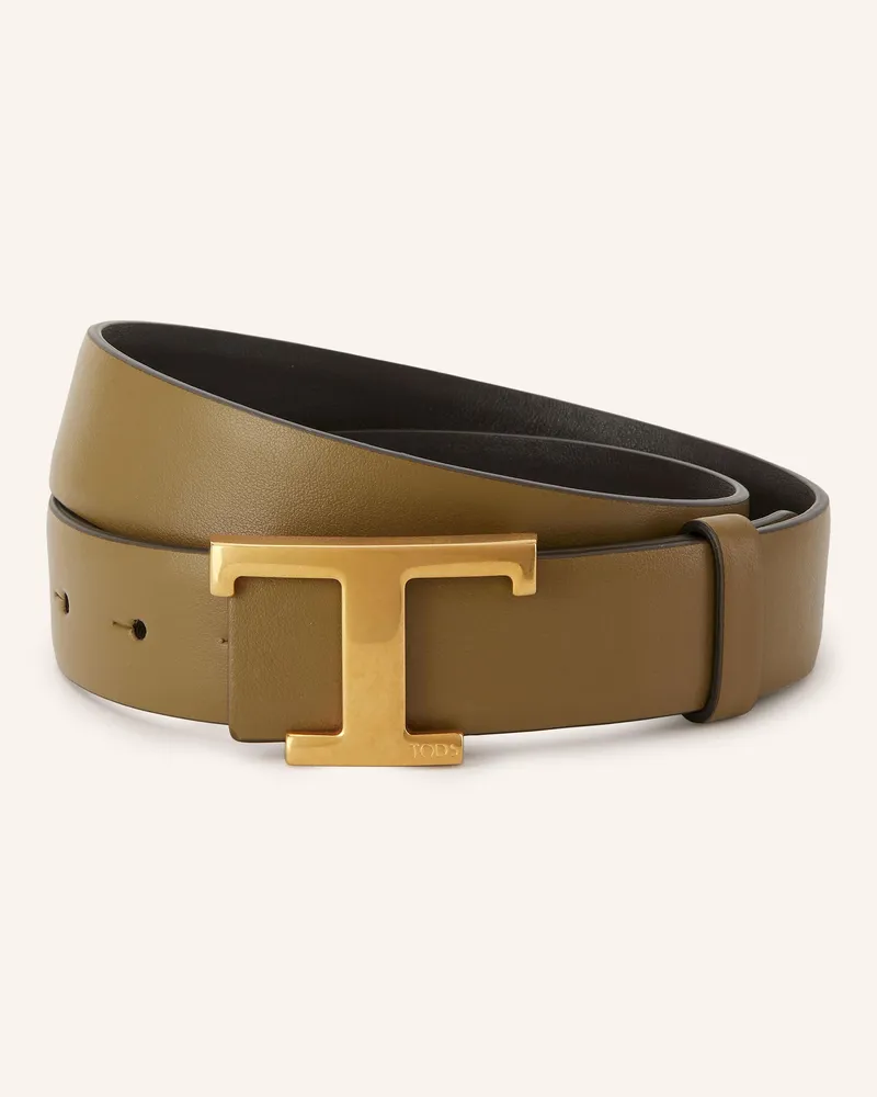 TOD'S Ledergürtel zum Wenden Hellbraun