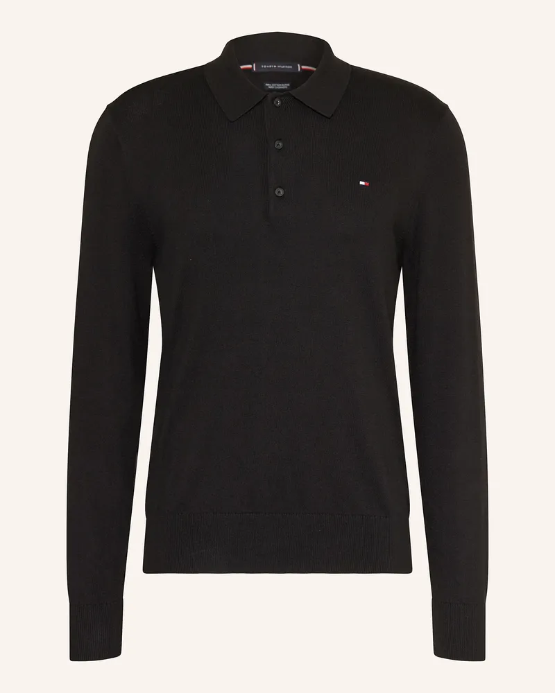 Tommy Hilfiger Strick-Poloshirt Schwarz