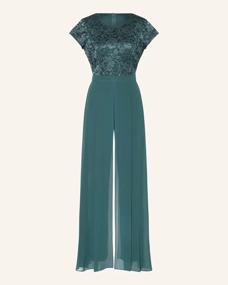 Vera Mont Jumpsuit mit Spitze Dunkelgrün