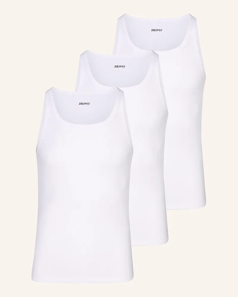 SKIMS 3er-Pack Unterhemden Skims Cotton weiss Weiss