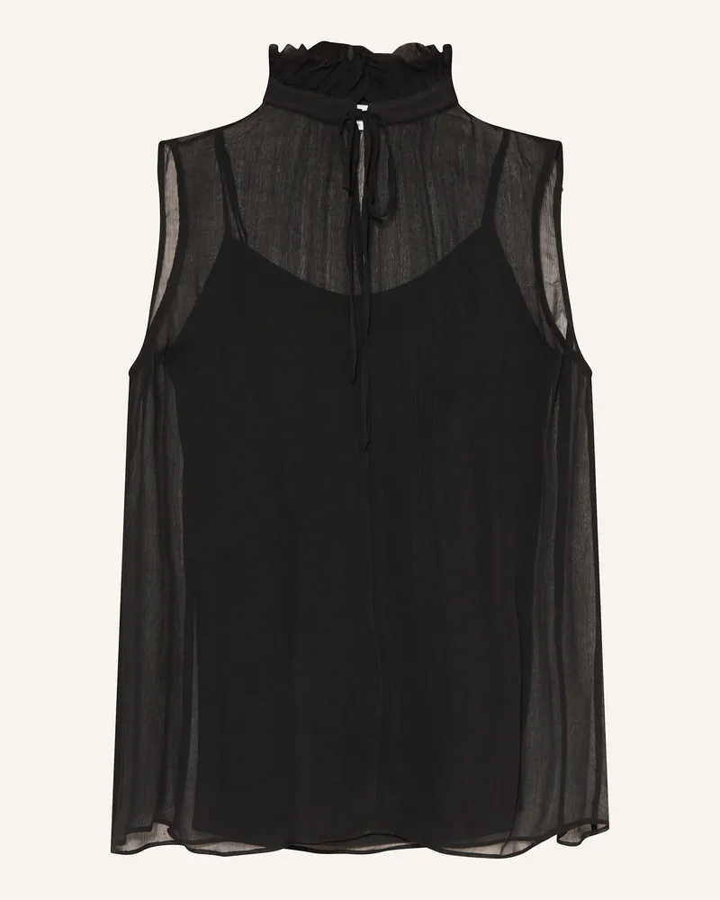 Mrs & HUGS Top Mit Rüschen schwarz Schwarz