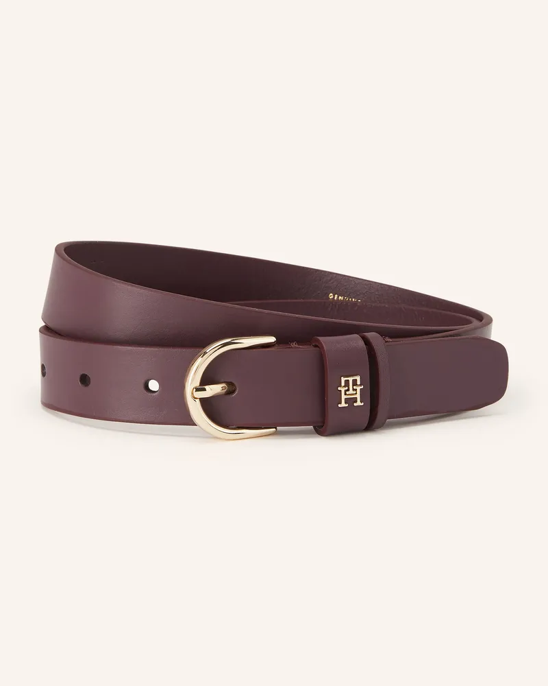 Tommy Hilfiger Ledergürtel rot Dunkelbraun