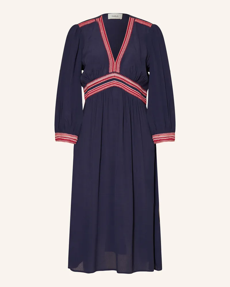 ba&sh Kleid TANINA mit 3/4-Arm Dunkelblau