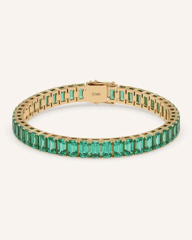 VEYNOU Tennisarmband Eden Big Aus 14 Karat Gelbgold Und 13,40ct. Smaragden gold Gold
