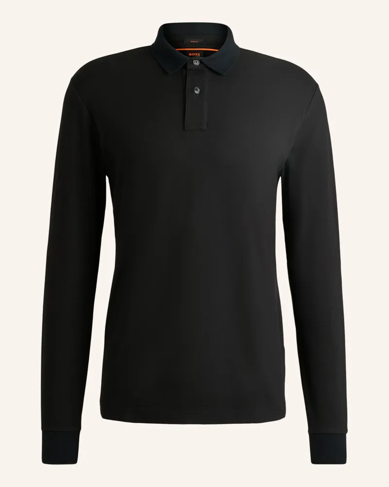 HUGO BOSS Piqué-Poloshirt PASSERBY Slim Fit Schwarz