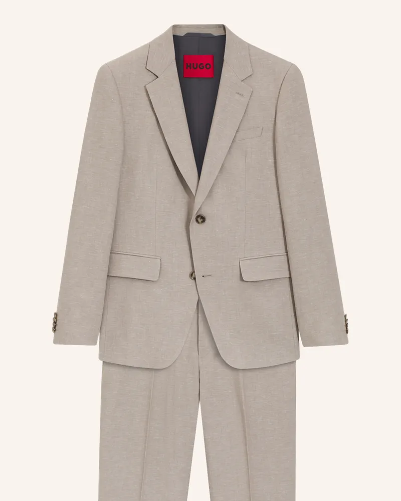 HUGO BOSS Business Anzug HENRY-GETLIN253X Slim Fit Hellbraun