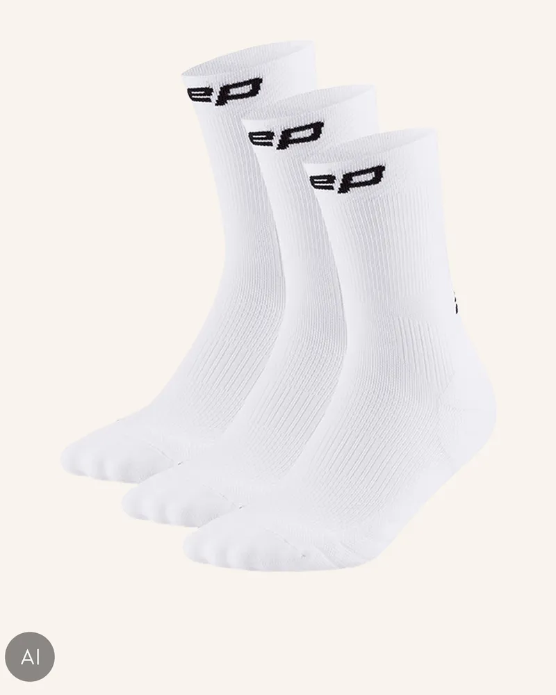 CEP Laufsocken Run 2-Pack Mid Cut Mit Kompression weiss Weiss