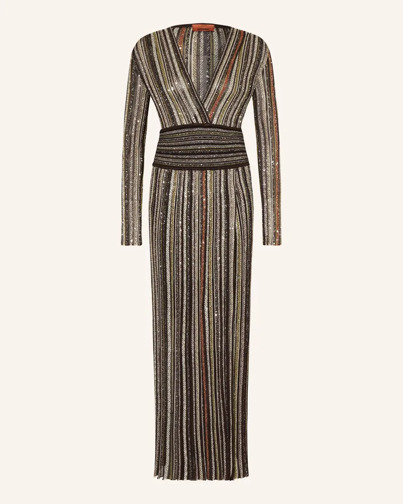 Missoni Strickkleid mit Pailletten Braun