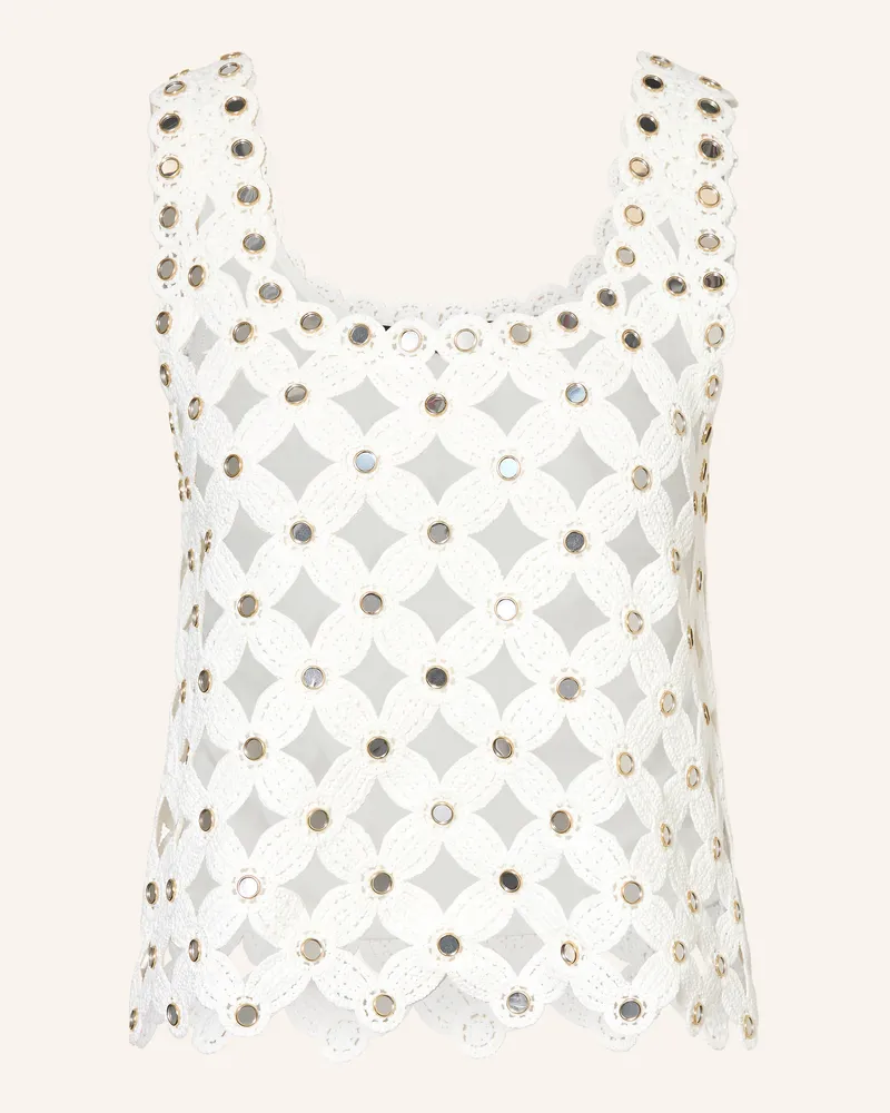 Maje Stricktop mit Nieten Weiss