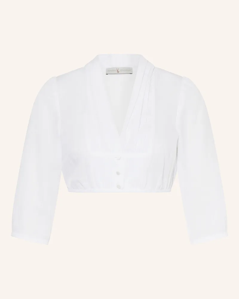 Johann & Johanna Dirndlbluse mit 3/4-Arm Weiss