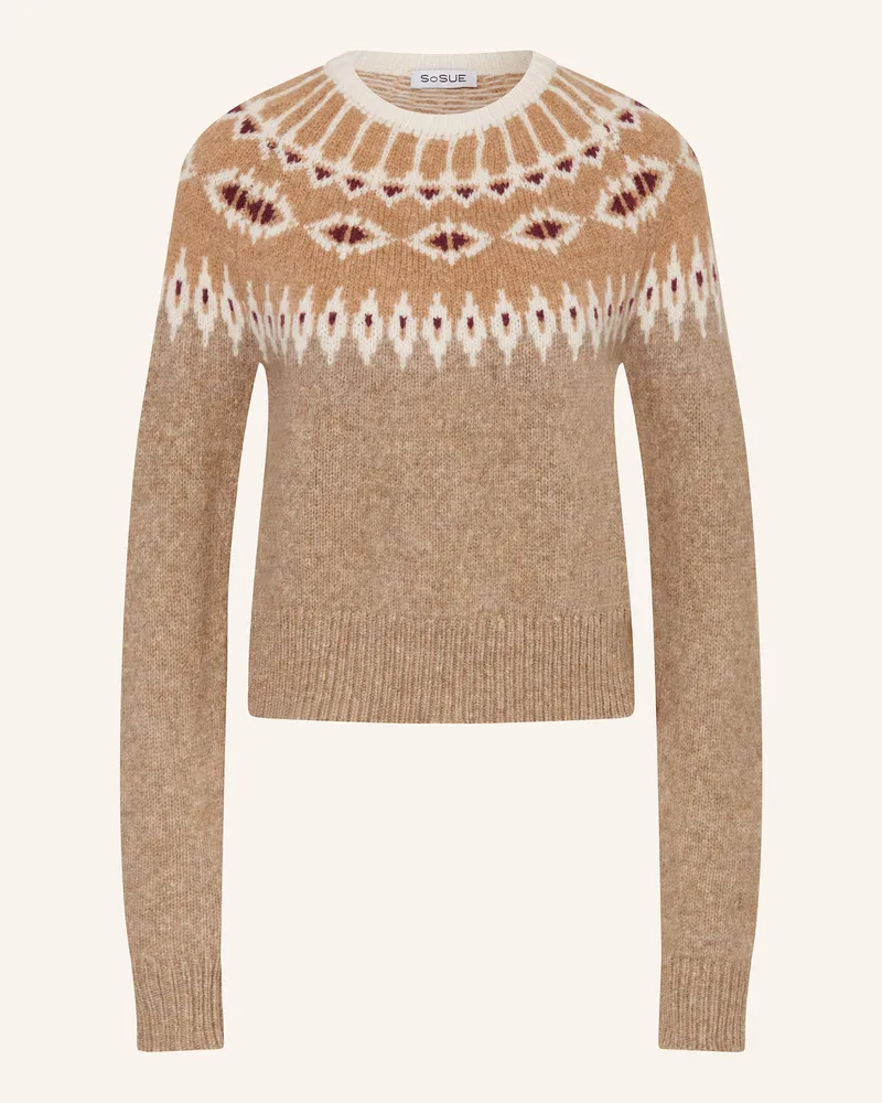 SoSUE Pullover Aus Merinowolle beige Beige
