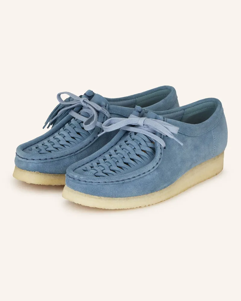Clarks Schnürer WALLABEE WEAVE Blaugrau