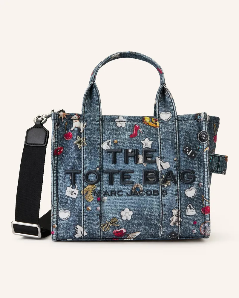 Marc Jacobs Umhängetasche THE TROMPE L'OEIL TRINKET CANVAS SMALL TOTE BAG Blau