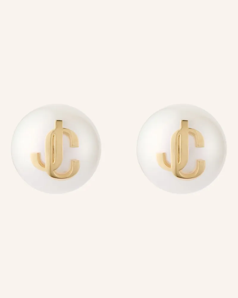 Jimmy Choo Ohrstecker Jc Pearl weiss Creme