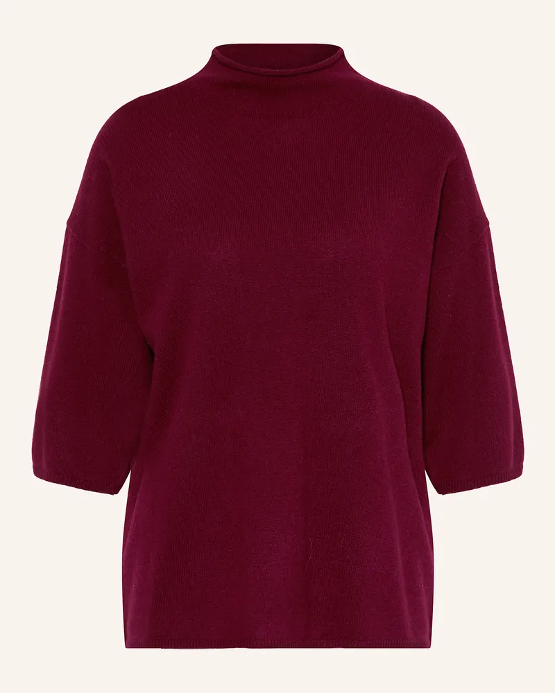 Mrs & HUGS Strickshirt mit 3/4-Arm aus Cashmere Dunkelrot